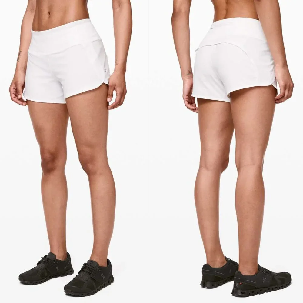 Lululemon Run Times Athletic Shorts White 4520